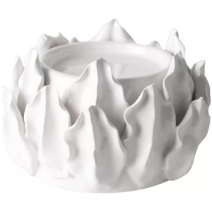 Grand Illusions Artichoke Pillar Candle Holder White